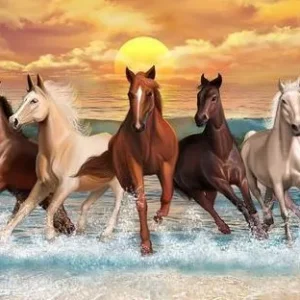 Vastu Seven Running Horses Painting