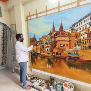 Original Handmade Embossed Mural painting